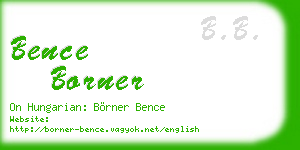 bence borner business card