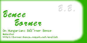 bence borner business card